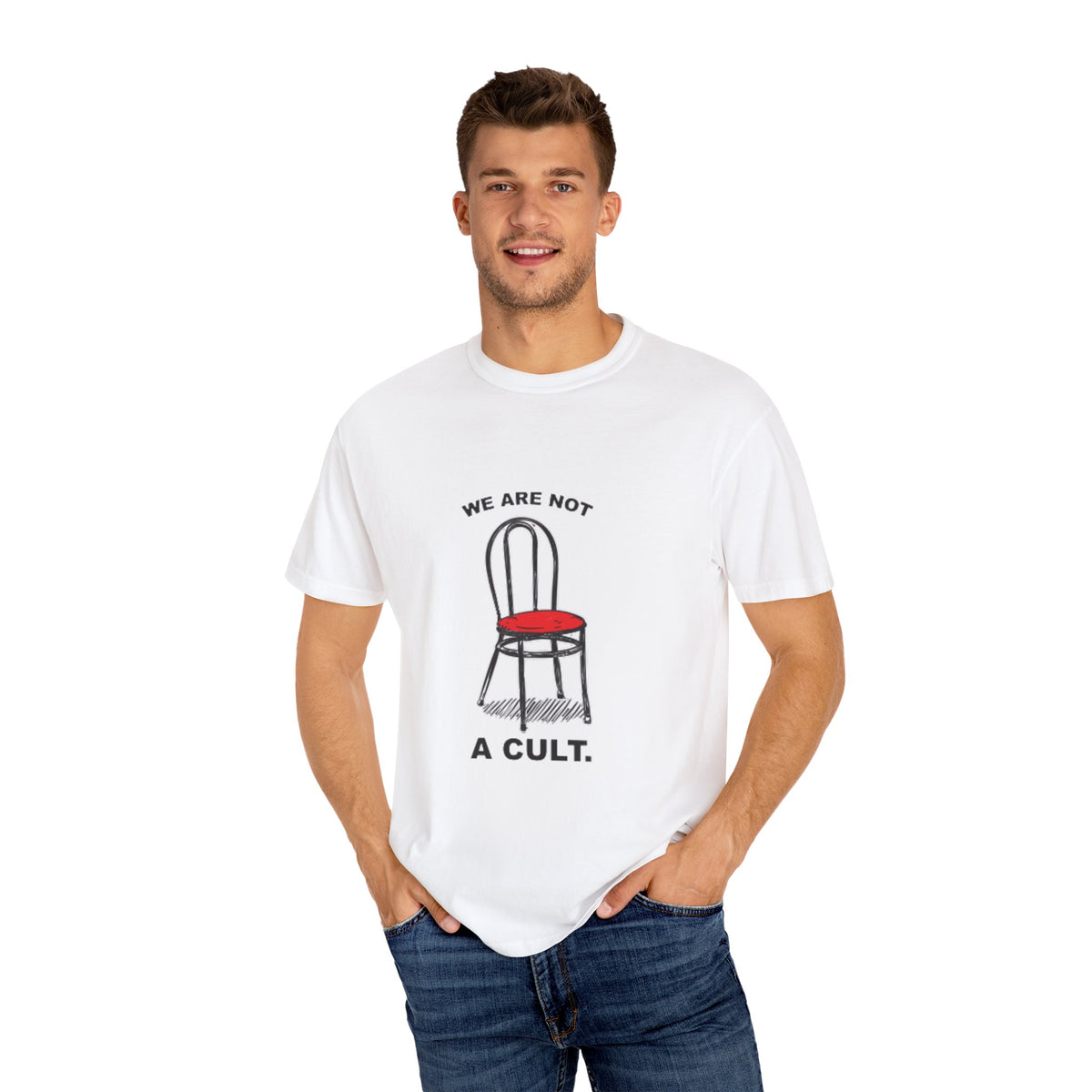 We Are Not a Cult Unisex T-Shirt, Casual Graphic Tee, Funny Gift, Everyday Wear, Trendy Style, Conversation Starter